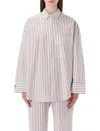 By Malene Birger Oversized Striped Derris Shirt In White