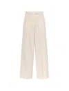 By Malene Birger 탈리아 플리츠 와이드 팬츠 In Neutral