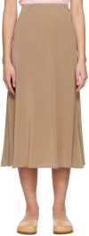 By Malene Birger Tan Flaiys Midi Skirt In 18a Mink