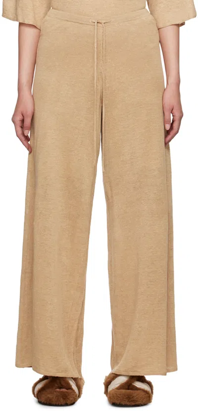 By Malene Birger Wide-leg Linen Trousers In Brown