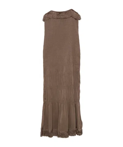 By Malene Birger Tassel Detail Dress In Brown