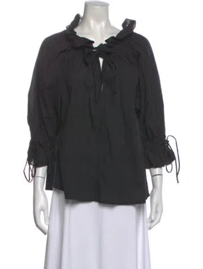 Pre-owned By Malene Birger Three-quarter Sleeve Blouse W/ Tags In Black