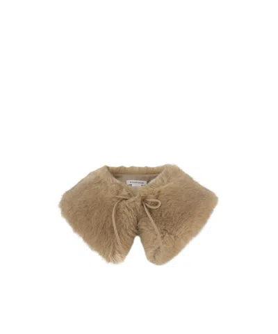 By Malene Birger Tie-neck Faux Fur Scarf In Brown
