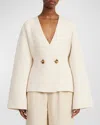 By Malene Birger Tinley Ribbed Double-breasted Sweater In Soft White