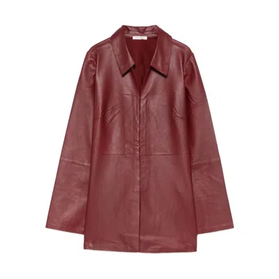 By Malene Birger Alleys Collared-panelled Shirt In Brown