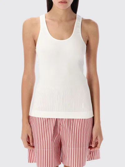 By Malene Birger Ribbed Scoop Neck Sleeveless Tank In White