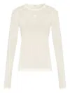 By Malene Birger Logo-embroidered Long-sleeve Top In Neutral