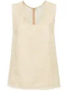 By Malene Birger Debbia Frayed Linen-blend Canvas Top In Beige