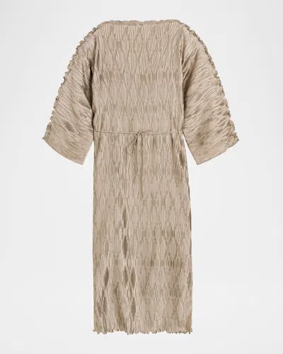 BY MALENE BIRGER TRALAIDO BATEAU-NECK PLISSE MIDI DRESS