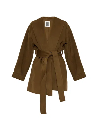 By Malene Birger Trinelle Belted Wool Coat In Brown