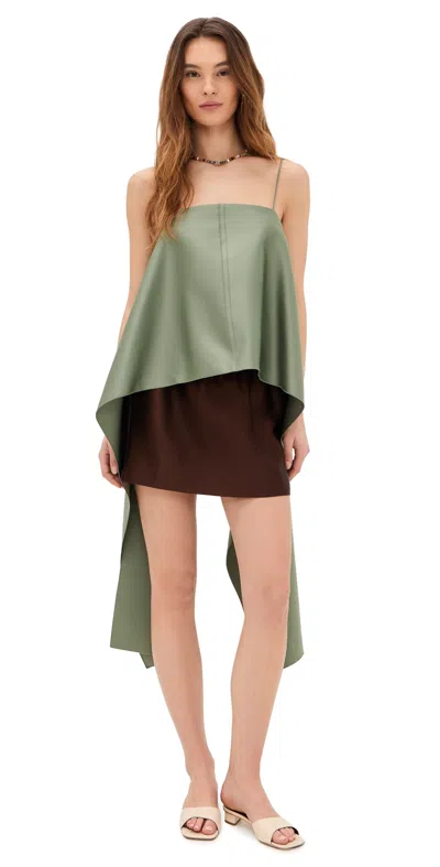 By Malene Birger Trinola Asymmetric Top Deep Lichen Green