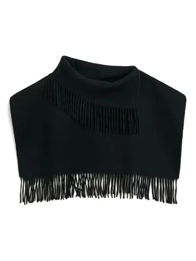 By Malene Birger Turtla Fringe Turtleneck Scarf In Brown