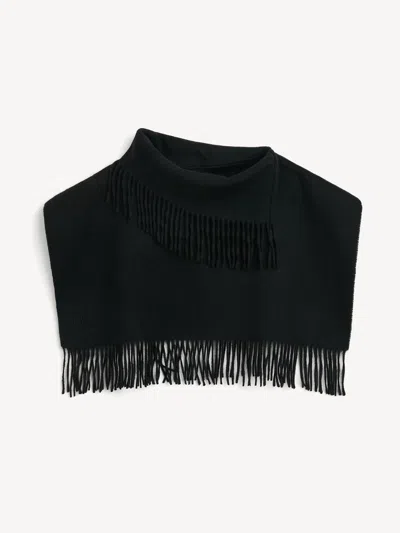 By Malene Birger Turtla Wool Fringe Bib In Black