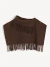 By Malene Birger Turtla Wool Fringe Bib In Brown