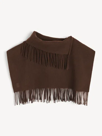 By Malene Birger Turtla Wool Fringe Bib In Brown