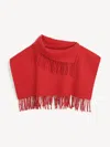 By Malene Birger Turtla Wool Fringe Bib In Dark Chilli