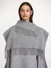 By Malene Birger Turtla Wool Fringe Bib In Gray