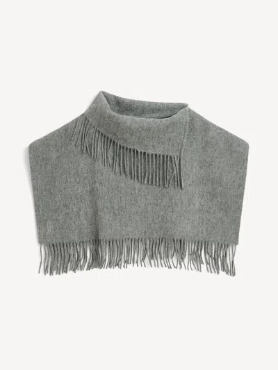 By Malene Birger Turtla Wool Fringe Bib In Gray