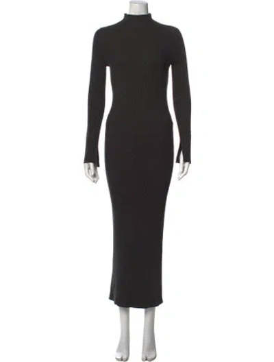 Pre-owned By Malene Birger Turtleneck Long Dress In Green