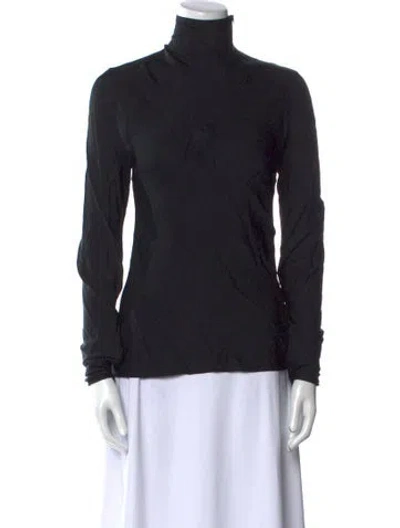 Pre-owned By Malene Birger Turtleneck Long Sleeve Top In Black