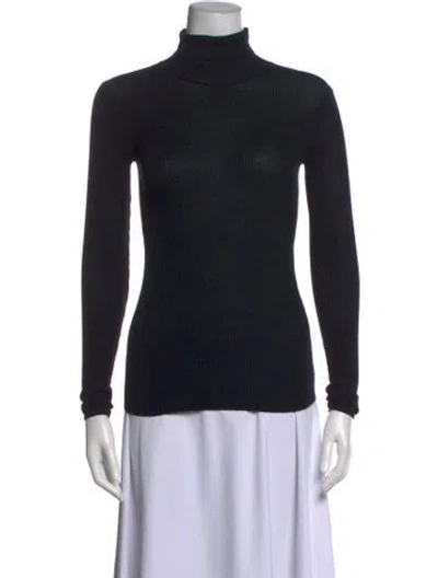 Pre-owned By Malene Birger Turtleneck Long Sleeve Top In Black