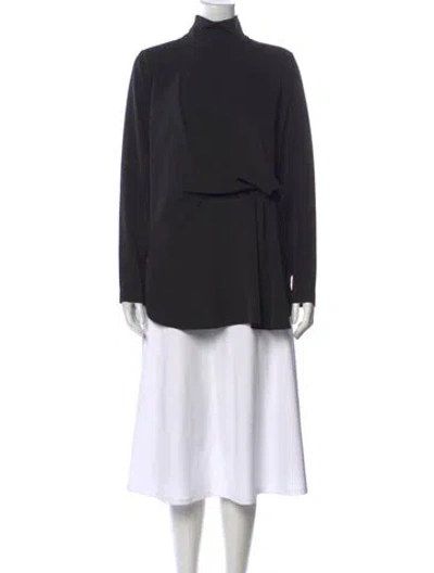 Pre-owned By Malene Birger Turtleneck Long Sleeve Top In Black
