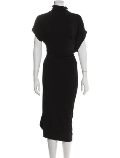 Pre-owned By Malene Birger Turtleneck Midi Length Dress In Blue