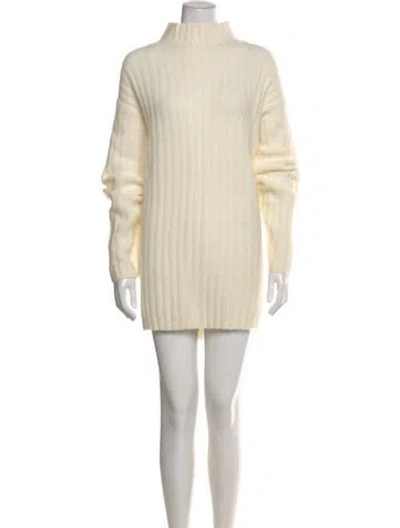 Pre-owned By Malene Birger Turtleneck Mini Dress In Neutral