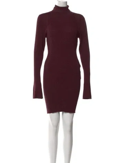 Pre-owned By Malene Birger Turtleneck Mini Dress In Purple