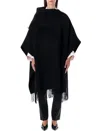 By Malene Birger Turtlo Oversized Fringed Wool Cape In Black