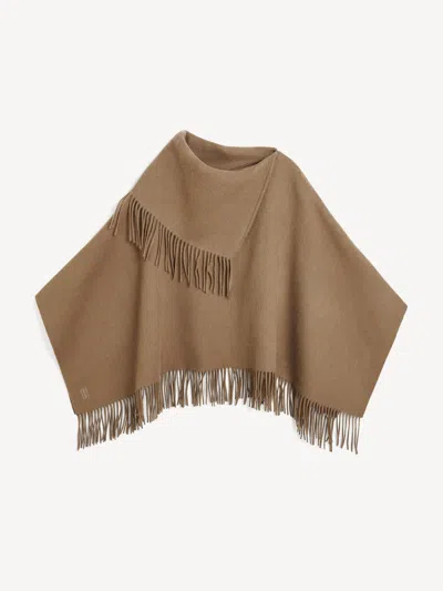 By Malene Birger Turtma Wool Fringe Bib In Light Brown