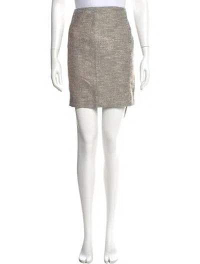 Pre-owned By Malene Birger Tweed Pattern Mini Skirt In Brown
