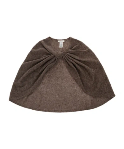By Malene Birger Twist Front Knit Cape In Brown