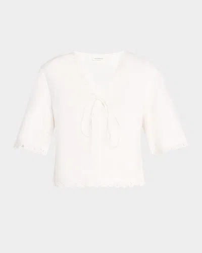 By Malene Birger Ulrikke Lace-trim Organic Cotton Top In Soft White