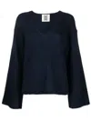 By Malene Birger Crew-neck Wide-sleeves Jumper In Blue