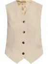 By Malene Birger V-neck Vest In Neutrals