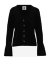 By Malene Birger Cirane Bell Sleeve Wool Cardigan In Black