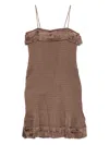 By Malene Birger Valia Fringed Mini Dress In Brown