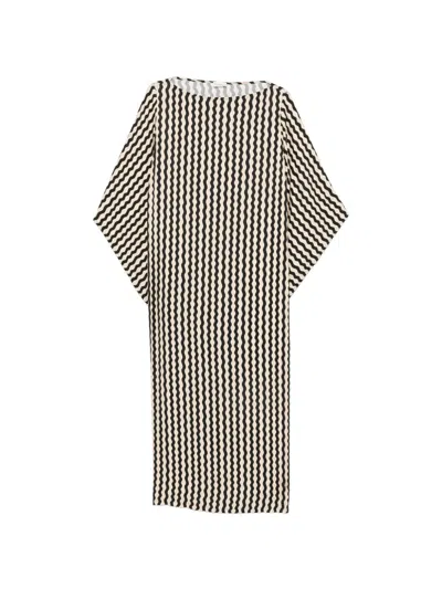 By Malene Birger Vasinka Wavy-print Maxi Dress In Gray