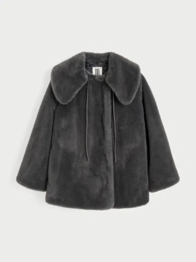 By Malene Birger Vela Faux Fur Jacket In Brushed Grey