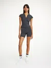 By Malene Birger Venazia Athletic Top In Monogram Black & Grey