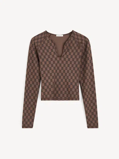 By Malene Birger Venazia Long Sleeve Athletic Top In Brown