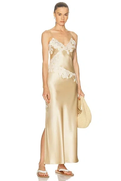 By Malene Birger Vera Lace-detailed Slip Midi Dress In Gold