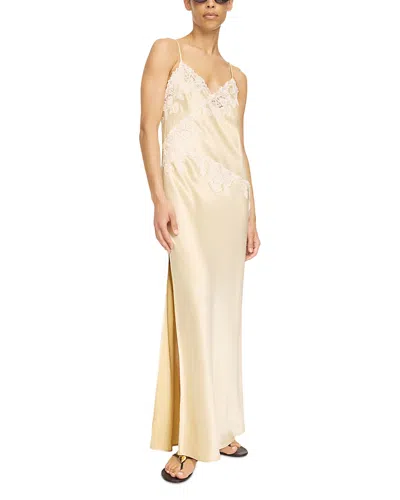 By Malene Birger Vera Lace-detailed Slip Midi Dress In Gold
