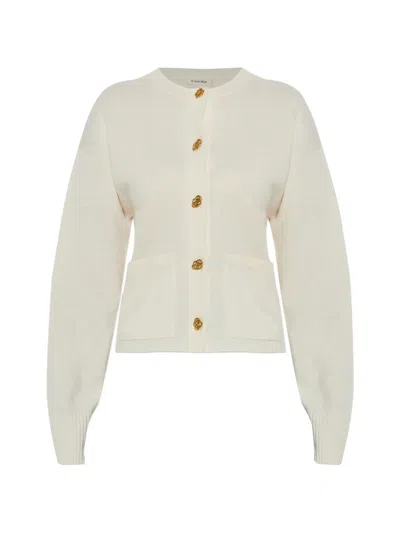 By Malene Birger Veronika Button-embellished Cardigan In Neutral
