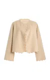 By Malene Birger Vibetta Scalloped Wool Jacket In Brown