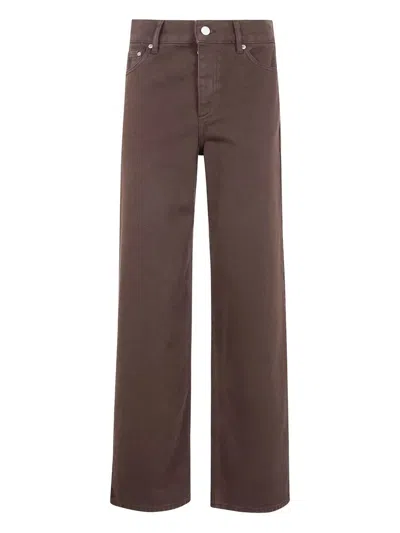 BY MALENE BIRGER "VINOLA" REGULAR TROUSERS,102284 098 11A CHOCOLATE CHIP
