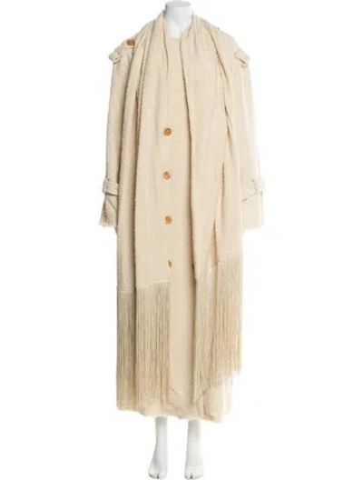 Pre-owned By Malene Birger Virgin Wool Coat In Neutral