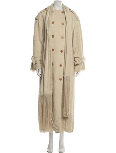 Pre-owned By Malene Birger Virgin Wool Coat In Neutrals