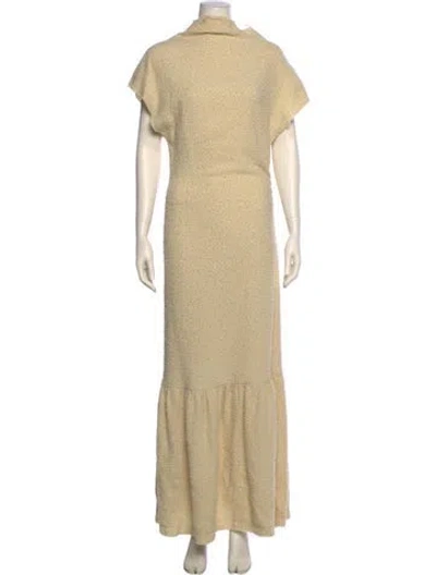 Pre-owned By Malene Birger Virgin Wool Long Dress In Neutral